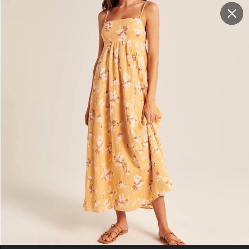 Abercrombie M pet yellow maxi dress